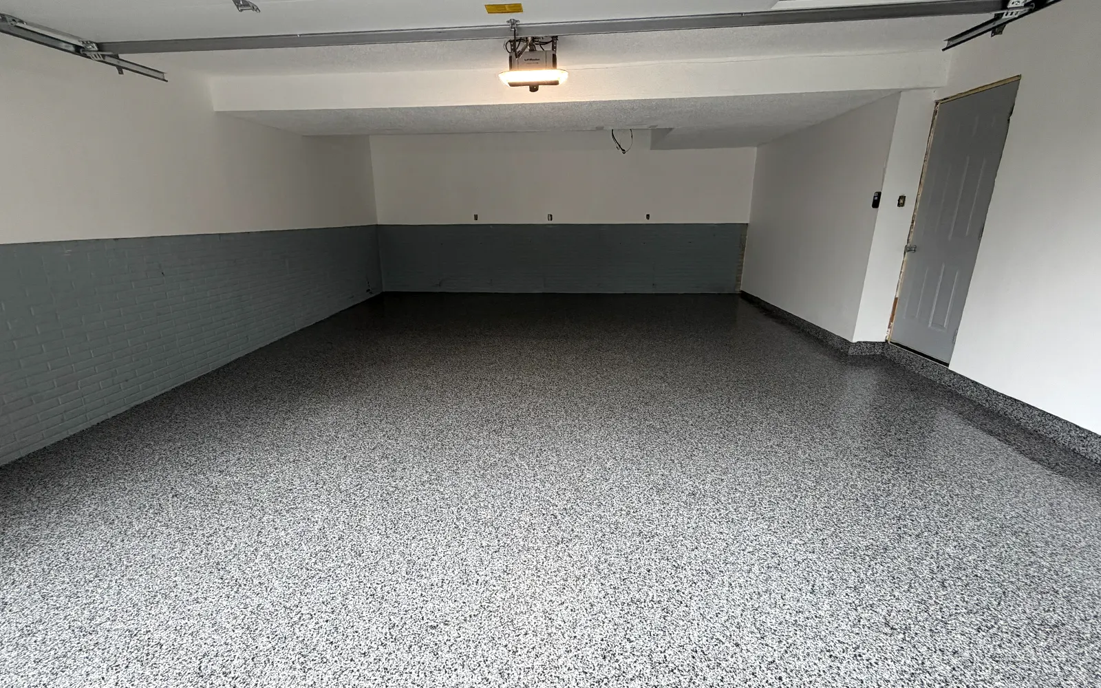 Finished garage concrete floor coating in Iowa